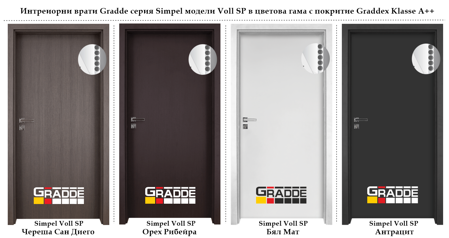 Интериорна врата Gradde серия SIMPEL Череша Сан Диего - Image 6