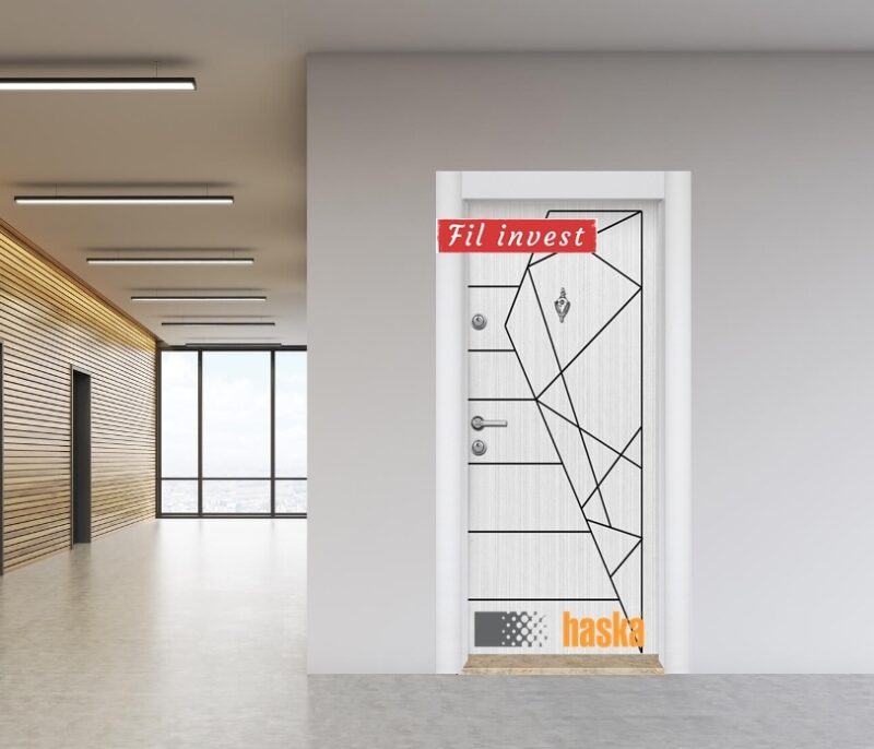Блиндирана врата Haska серия ParkDoor модел 01 Бяла перла