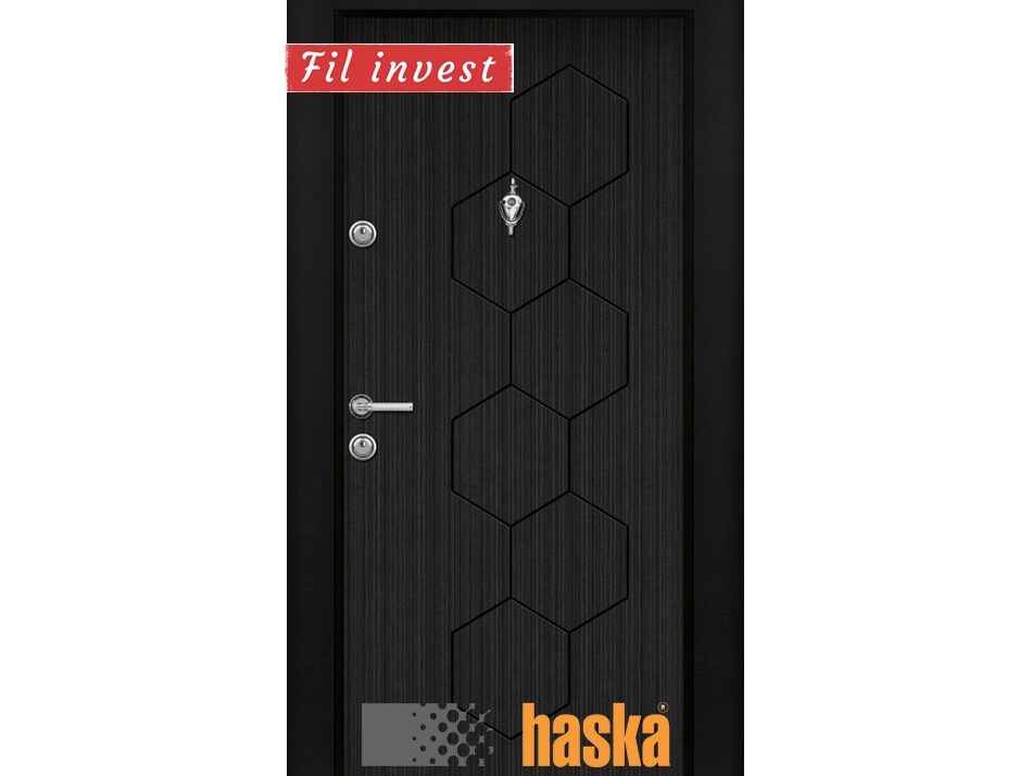 Alternative view of Блиндирана врата Haska серия ParkDoor модел 04 Черна перла