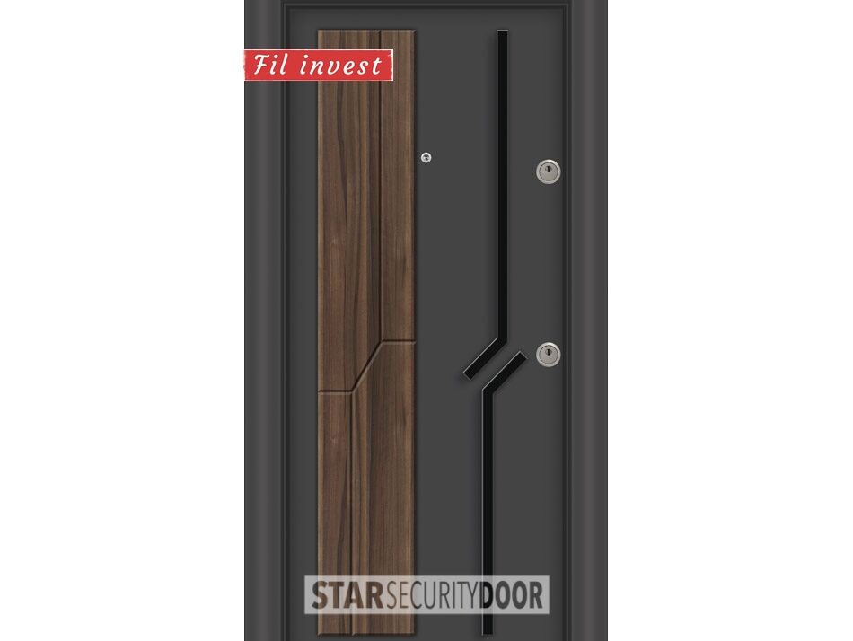 Alternative view of Врата Star Security Door серия Silod модел SD07 Антрацит натурален орех