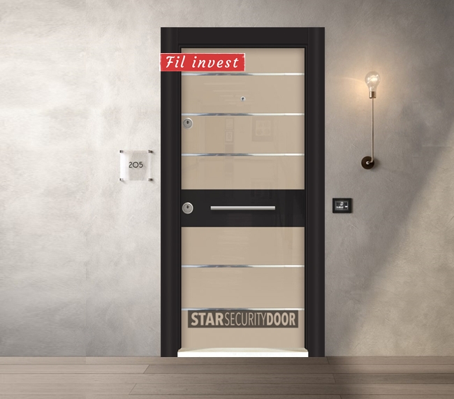 Врата Star Security Door серия Laminart модел LM5254 HG Kапучино черно