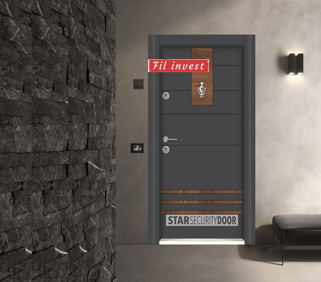 Врата Star Security Door серия Lapis модел L302 Антрацит сарухан