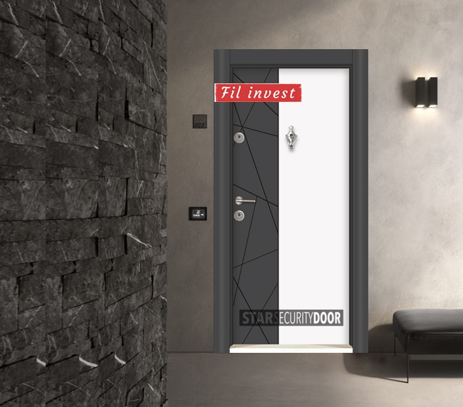 Врата Star Security Door серия Lapis модел L308 Антрацит бяла