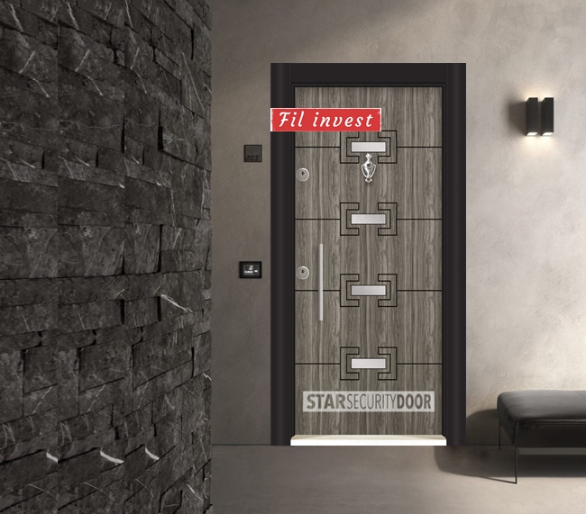 Врата Star Security Door серия Lapis модел L5402 Думан инокс