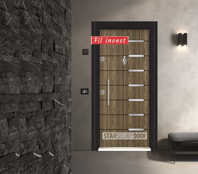 Врата Star Security Door серия Lapis модел L5404 Голд инокс