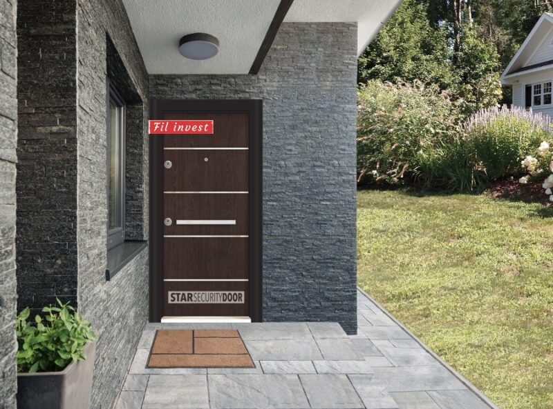Врата Star Security Door серия Outdoor модел LP Инокс Венге