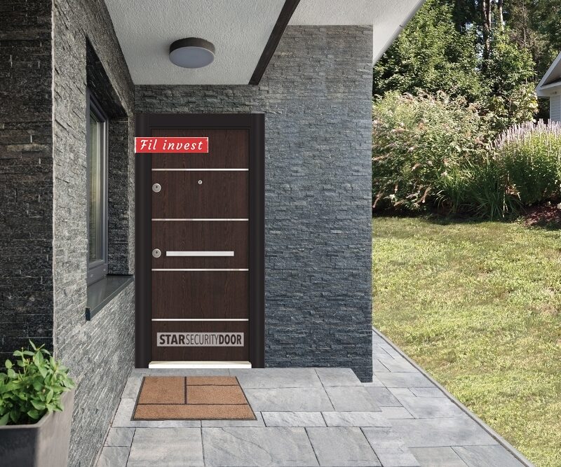 Врата Star Security Door серия Outdoor модел LP Инокс Венге