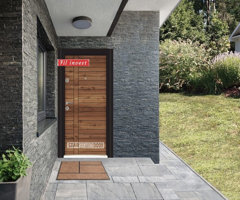 Врата Star Security Door серия Outdoor модел MFS516 Орех