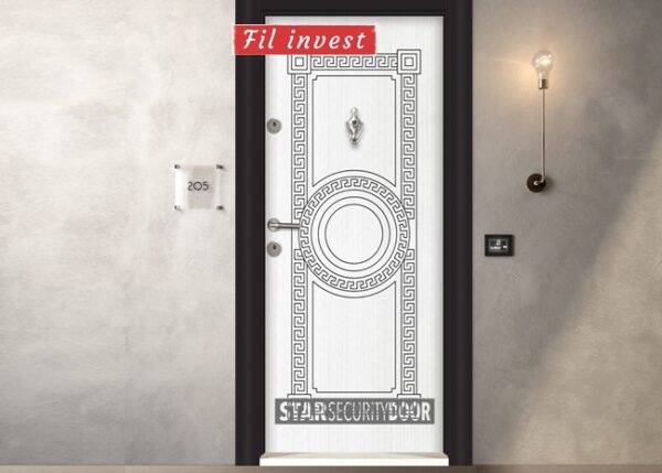 Врата Star Security Door серия Parkdoor модел SL100 Бяла перла