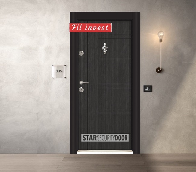 Врата Star Security Door серия Parkdoor модел SL101 Черна перла