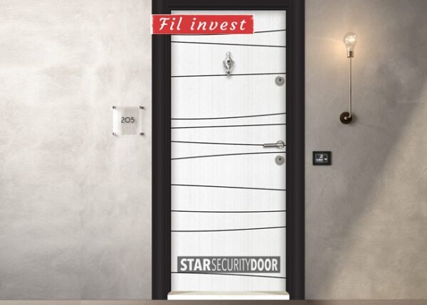 Врата Star Security Door серия Parkdoor модел SL206 Бяла перла