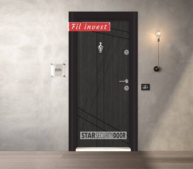 Врата Star Security Door серия Parkdoor модел SL211 Черна перла