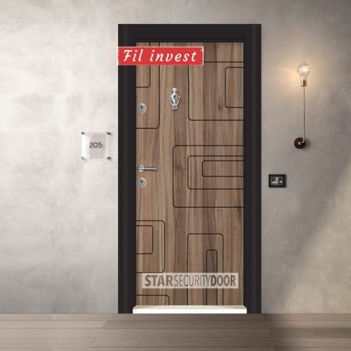 Врата Star Security Door серия Parkdoor модел SL212 Спарта орех