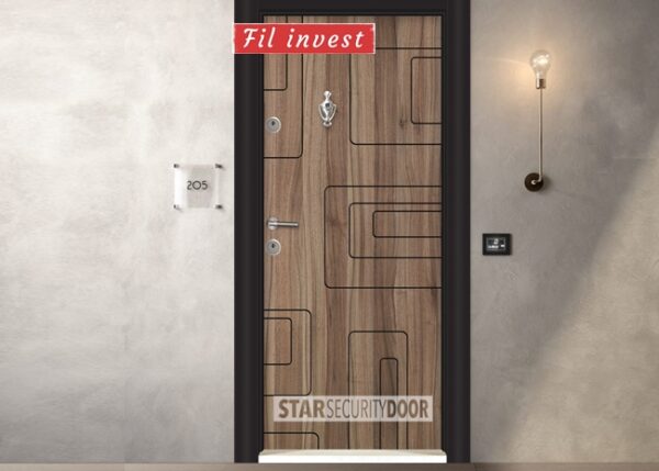 Врата Star Security Door серия Parkdoor модел SL212 Спарта орех