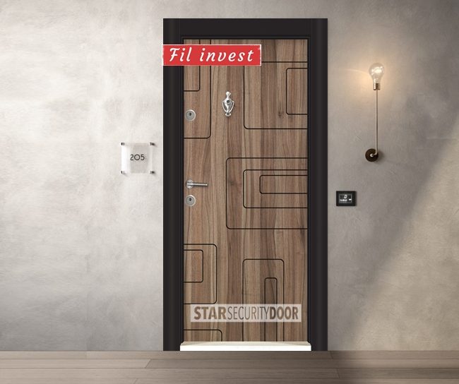 Врата Star Security Door серия Parkdoor модел SL212 Спарта орех
