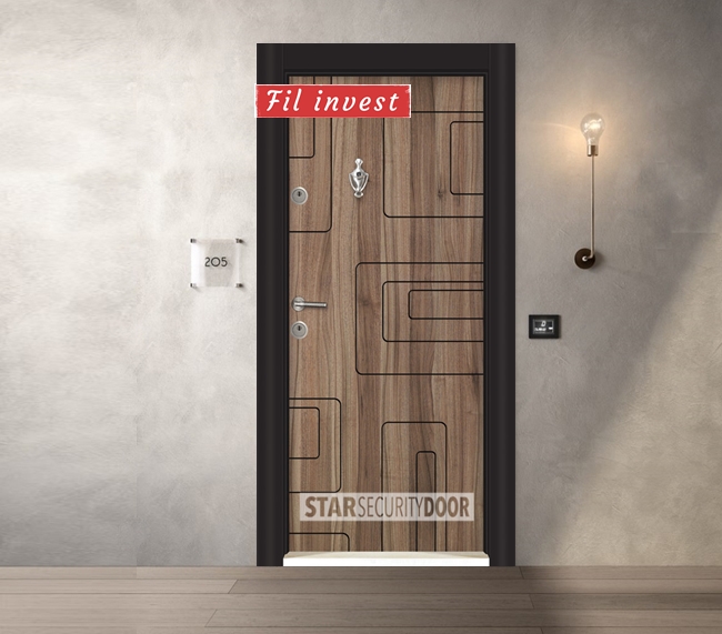 Врата Star Security Door серия Parkdoor модел SL212 Спарта орех