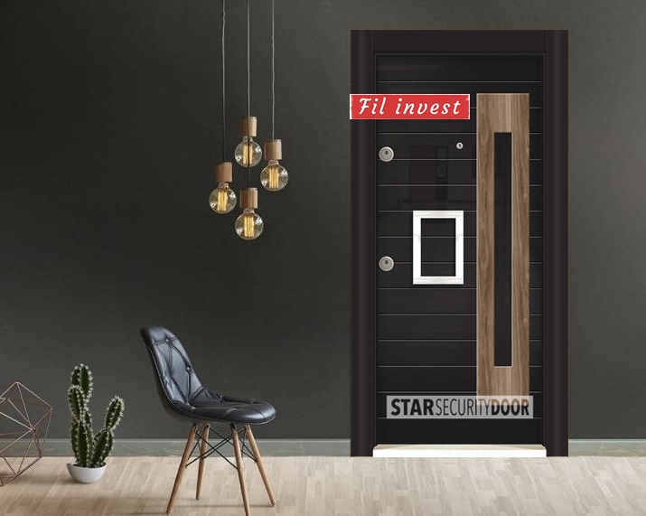 Врата Star Security Door серия Silod модел SD03 Hg Черен орех
