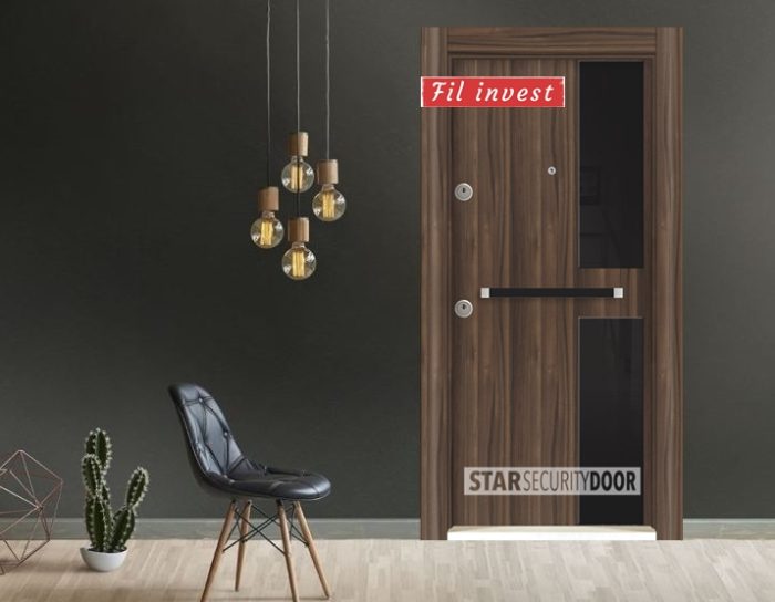 Врата Star Security Door серия Silod модел SD14 Натурален черен орех
