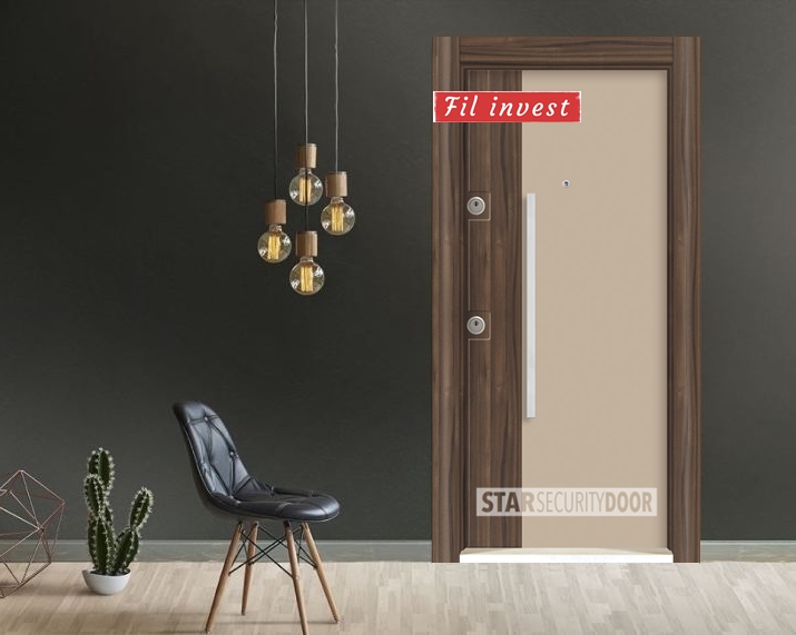 Врата Star Security Door серия Silod модел SD26 HG Капучино натурален орех