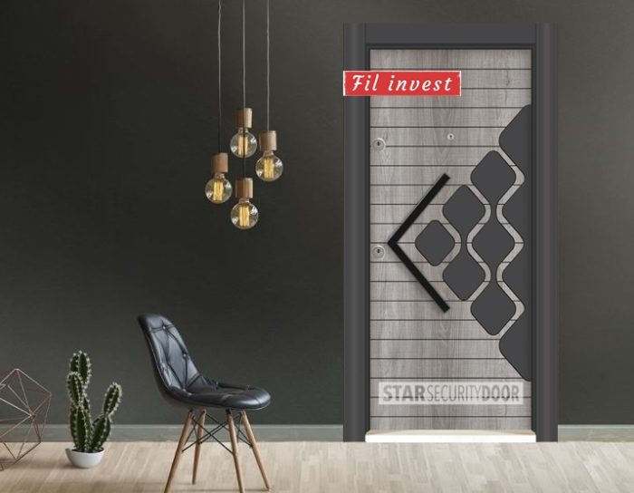 Врата Star Security Door серия Silod модел SD5220 Сив дъб антрацит