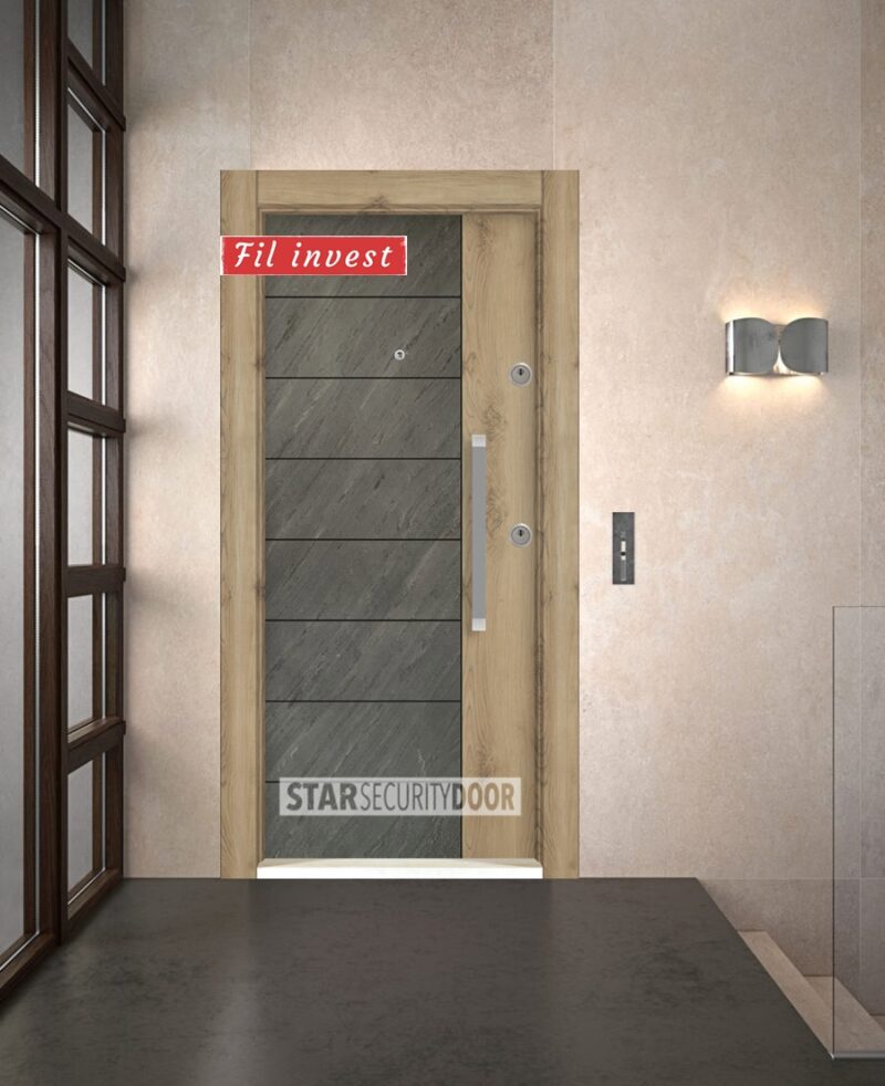 Врата Star Security Door серия Stone модел ST02 Платиниум