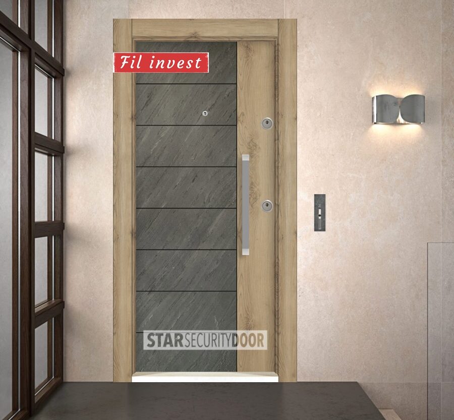 Врата Star Security Door серия Stone модел ST02 Платиниум