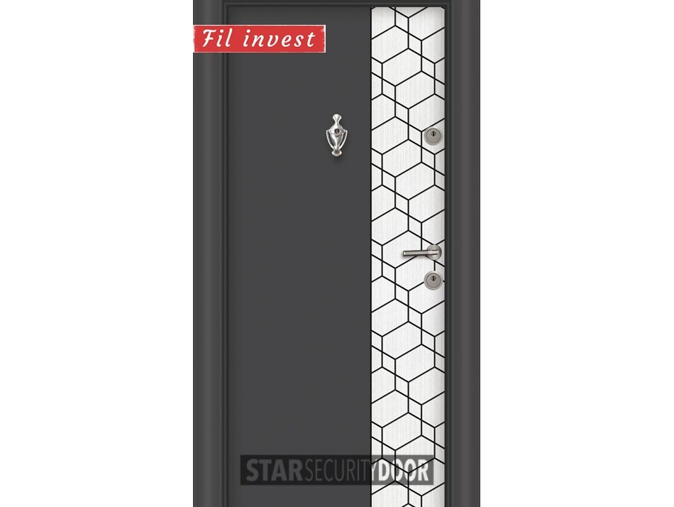 Alternative view of Врата Star Security Door серия Lapis модел L307 Антрацит бяла перла