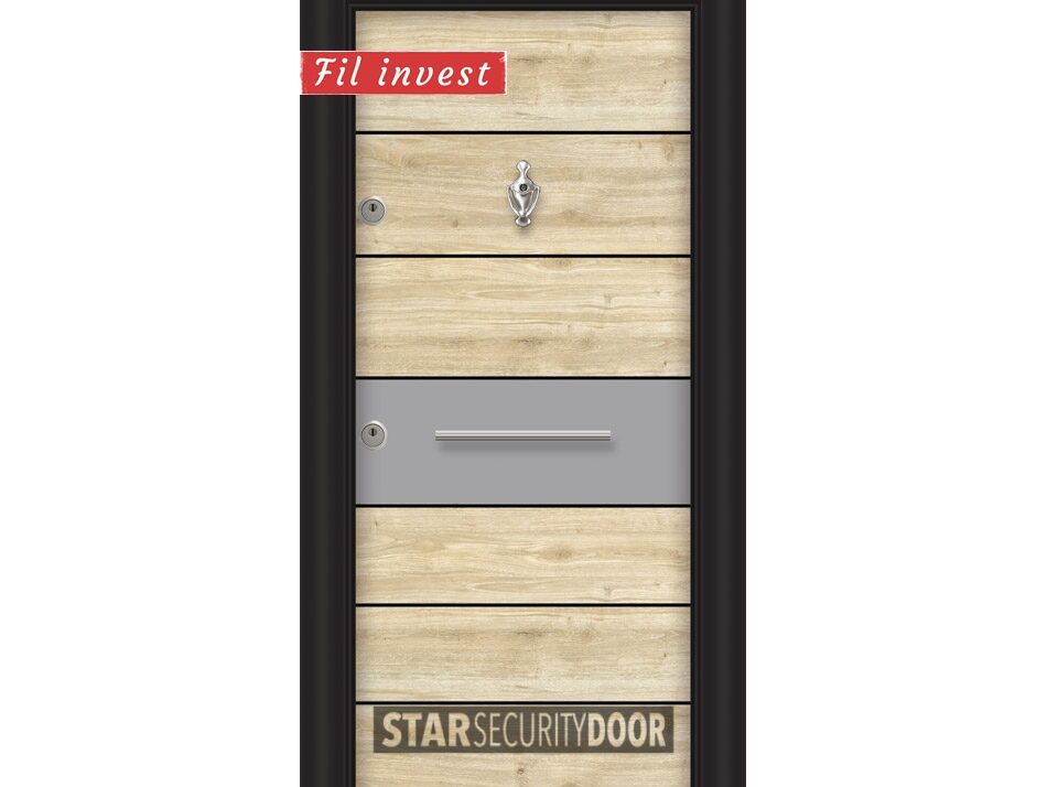 Alternative view of Врата Star Security Door серия Lapis модел L5416 Нов дъб хром
