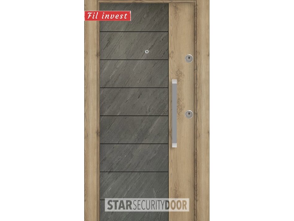 Alternative view of Врата Star Security Door серия Stone модел ST02 Платиниум