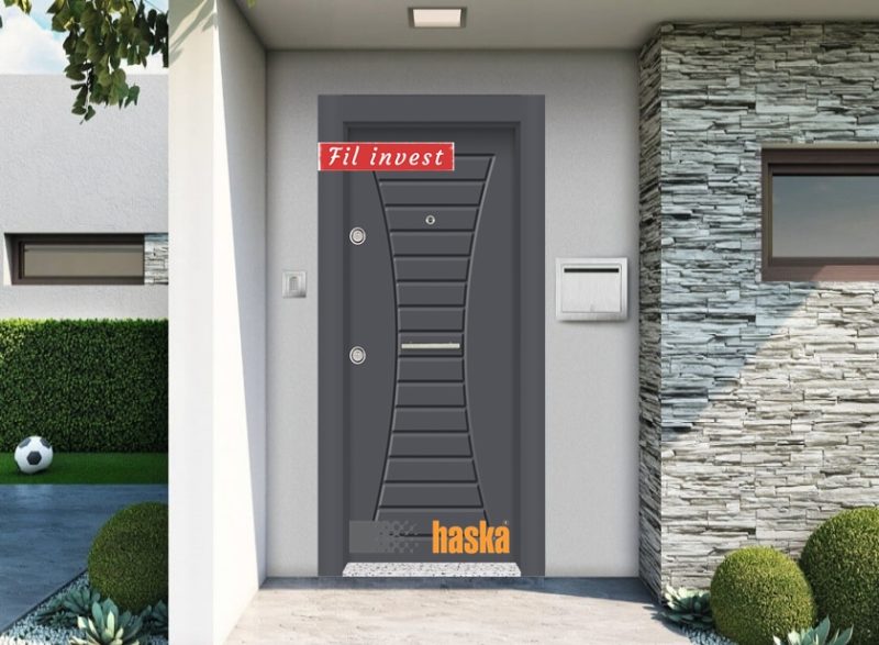 Входна врата Haska серия Outdoor модел Бетопан Антрацит