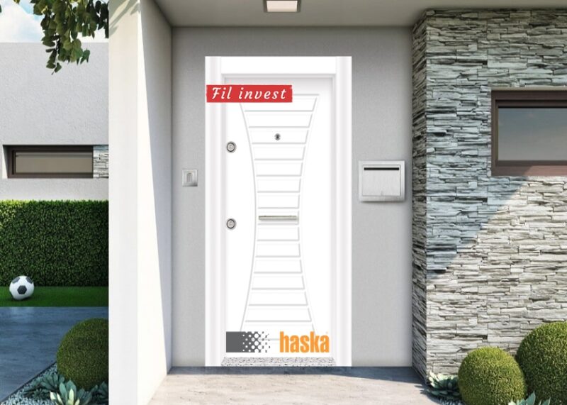 Входна врата Haska серия Outdoor модел Бетопан Бяла