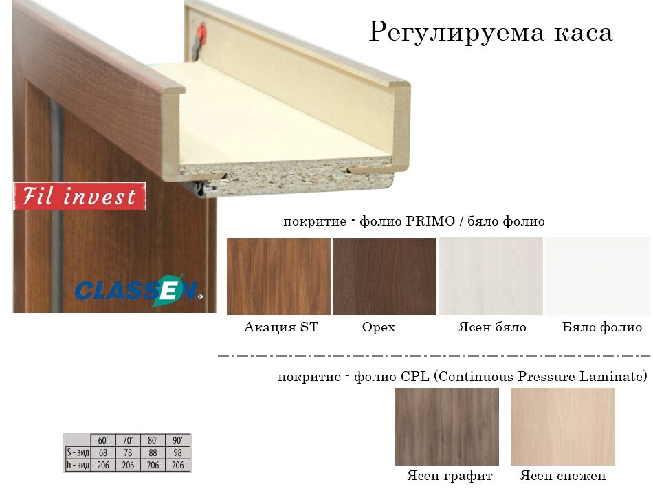 Alternative view of Регулируема каса за интериорни врати Classen