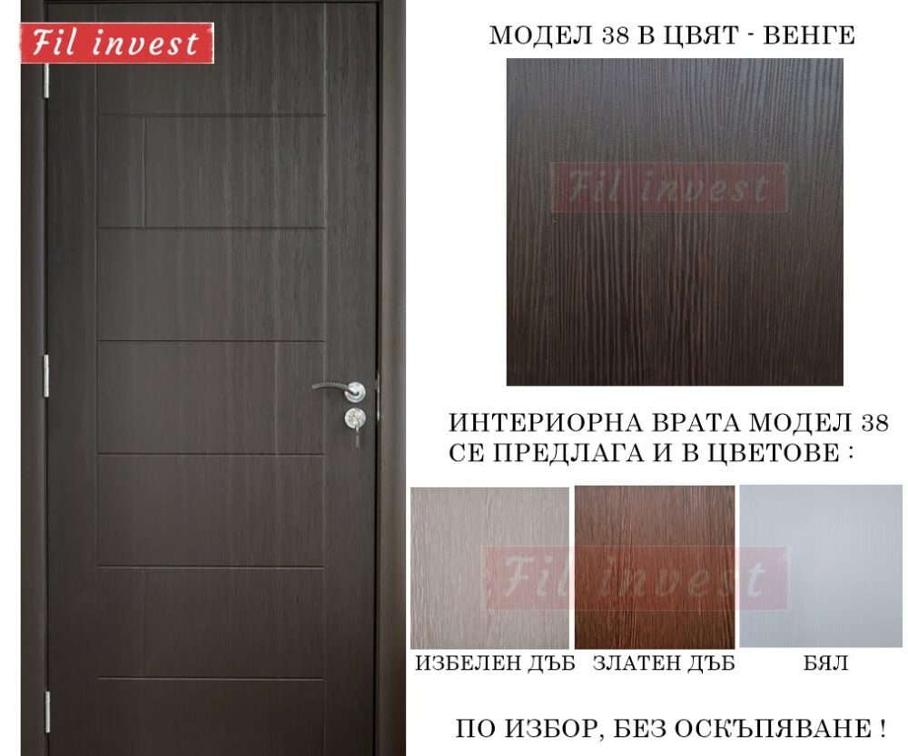 интериорна врата Росал модел 38 в цвят венге