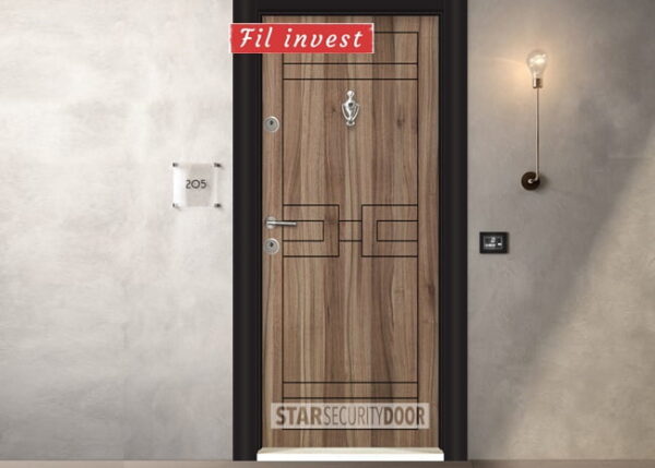 Блиндиран врата Parkdoor модел SL215 Спарта орех