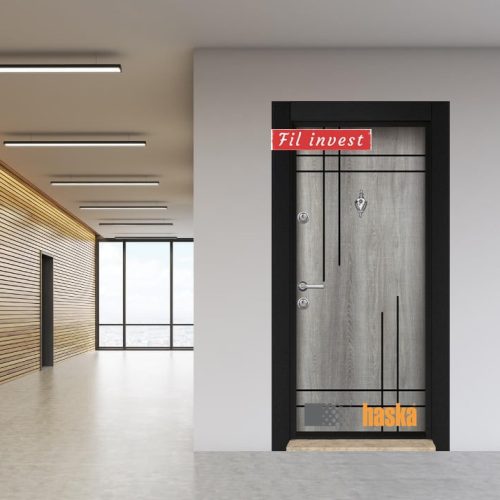 Врата Haska серия ParkDoor модел Стар75 Сиво меше