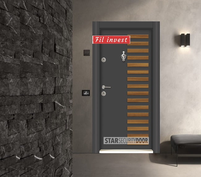Врата Star Security Door серия Lapis модел L301 Антрацит орех