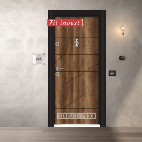 Врата Star Security Door серия Parkdoor модел P14 Газез Орех