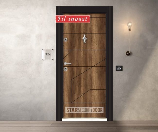 Врата Star Security Door серия Parkdoor модел P14 Газез Орех