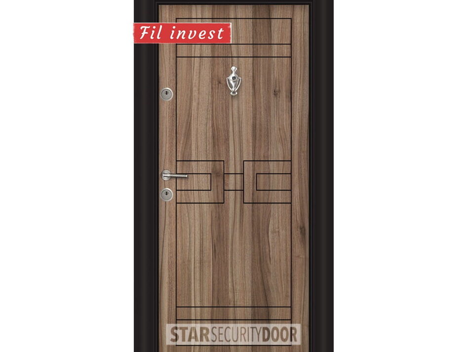 врата Star Security Door модел SL215 Спарта орех