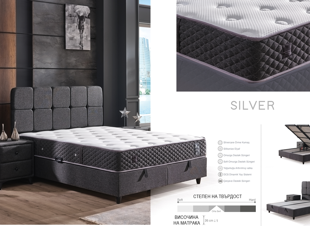 Alternative view of Тапицирано легло Silver с матрак