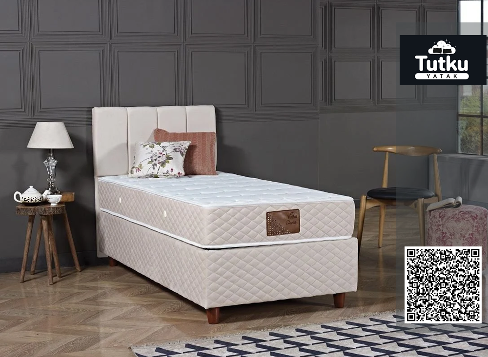 Тапицирано легло Elena Бял Крем с матрак