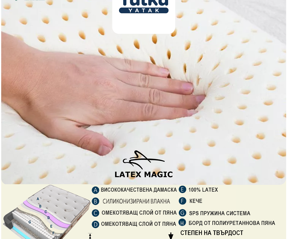 Alternative view of Тапицирано легло Latex Magic с матрак