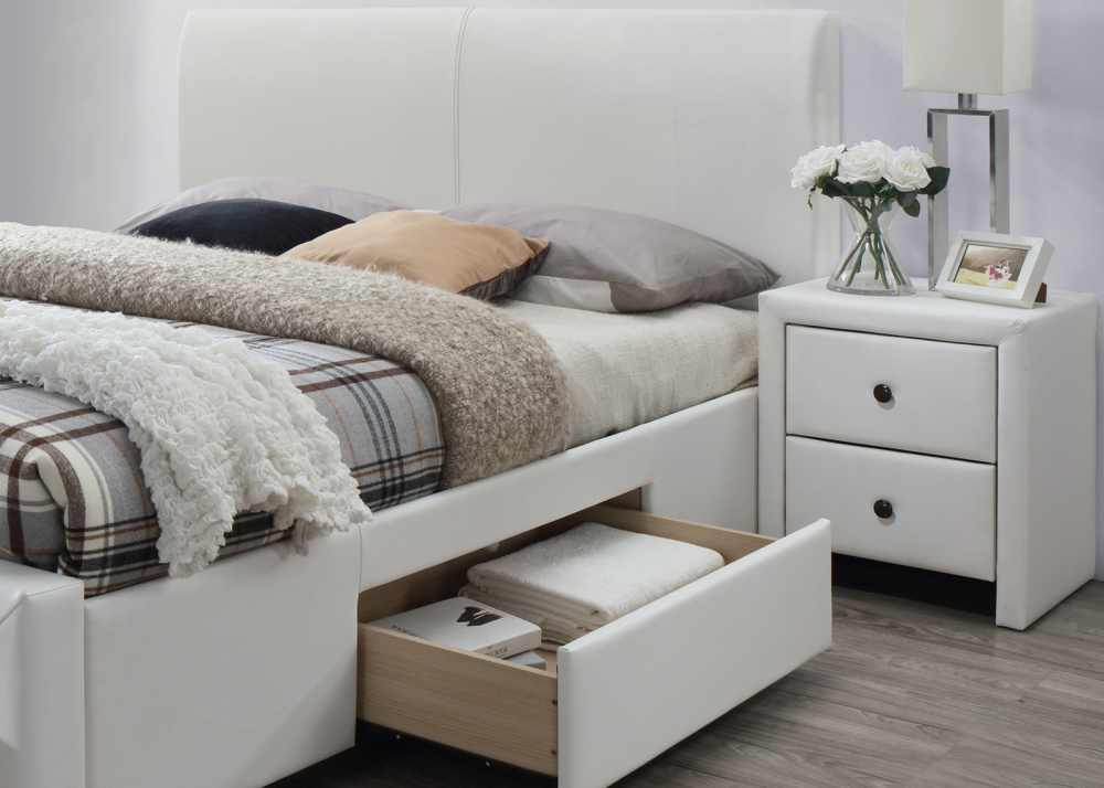 Alternative view of Тапицирано легло Modena 2 бяла Еко кожа 160