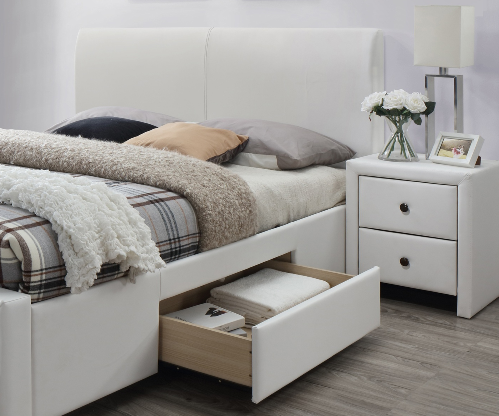 Alternative view of Тапицирано легло Modena 2 бяла Еко кожа 160