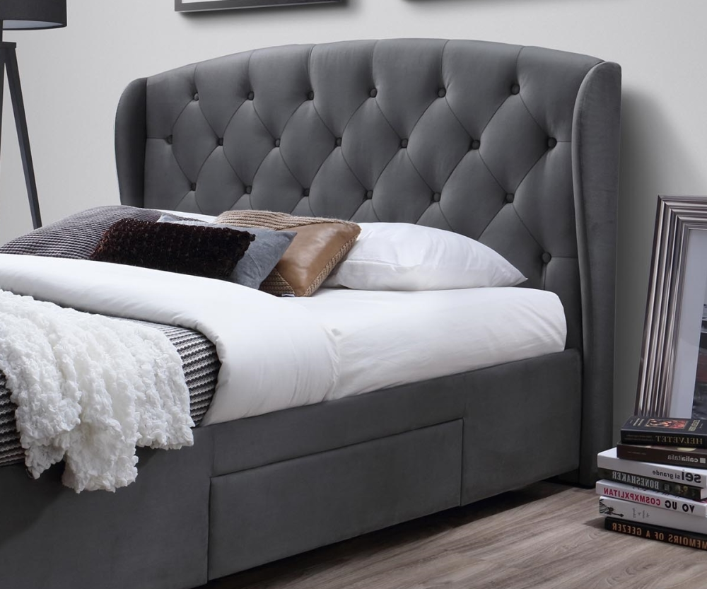 Alternative view of Тапицирано легло Sabrina Сиво 160