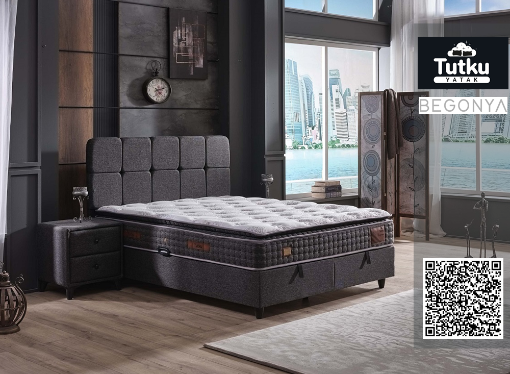 Тапицирано легло Begonya Тъмно Сиво