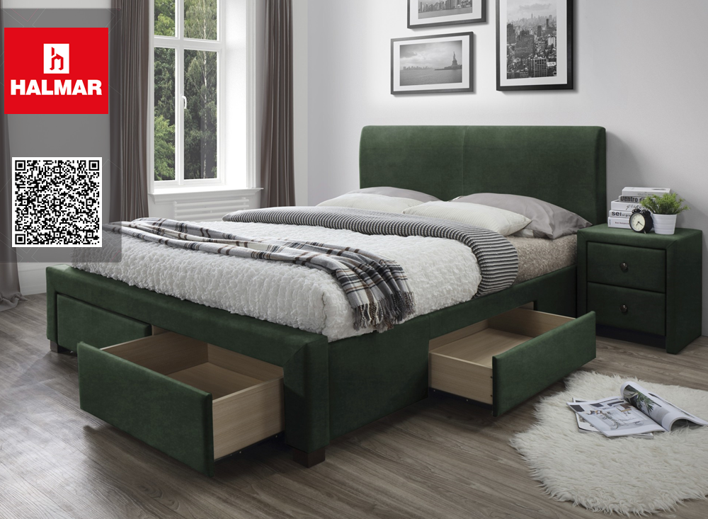 Тапицирано легло Modena 3 Тъмнозелено