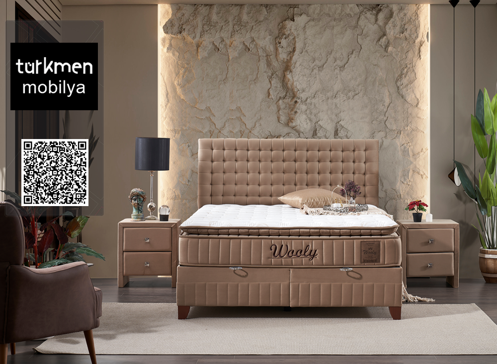 Тапицирано легло Wooly с матрак