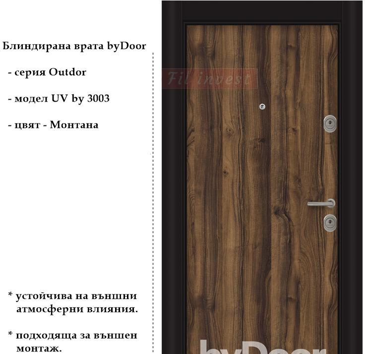 Alternative view of Блиндирана врата Outdoor UV by 3003 Монтана