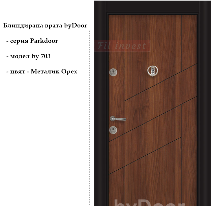 Alternative view of Блиндирана врата Parkdoor by 703 Металик Орех